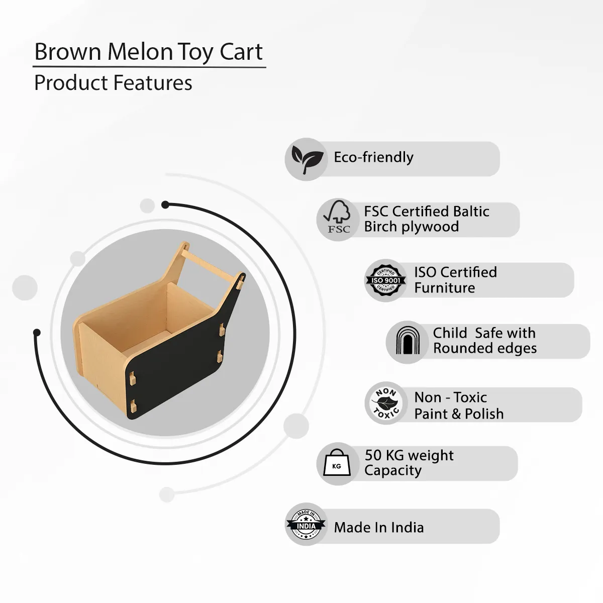 X&Y Brown Melon Toy Cart