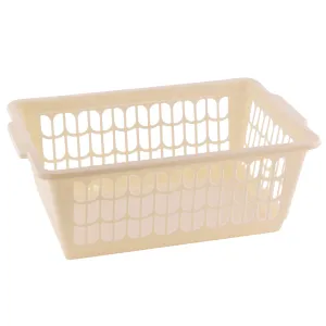 YBM Home Plastic Storage Basket Bin, 1 Shelves, 11.5"x7.75", Beige