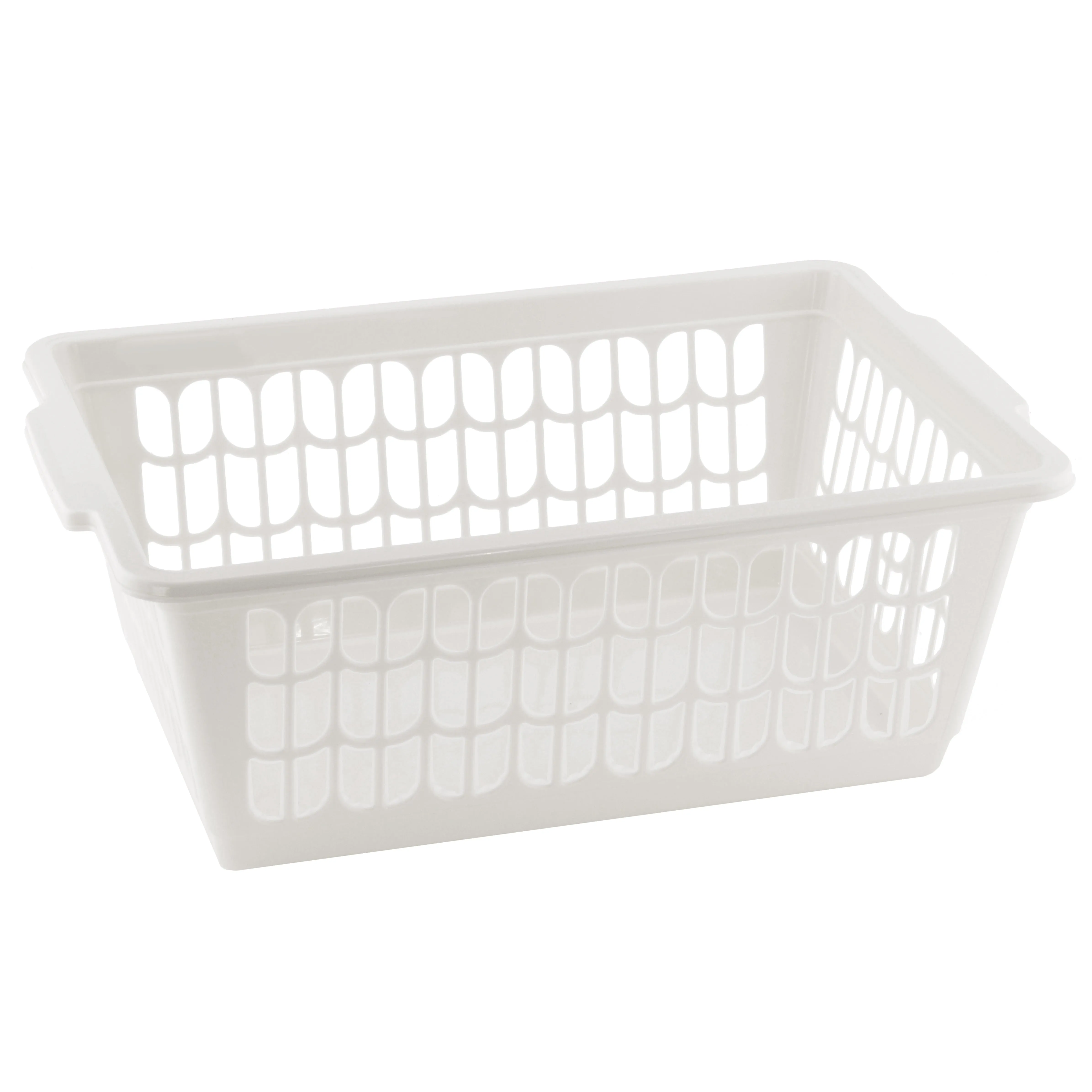 YBM Home Plastic Storage Basket Bin and Drawer Organizer, 11.5” x 8” White